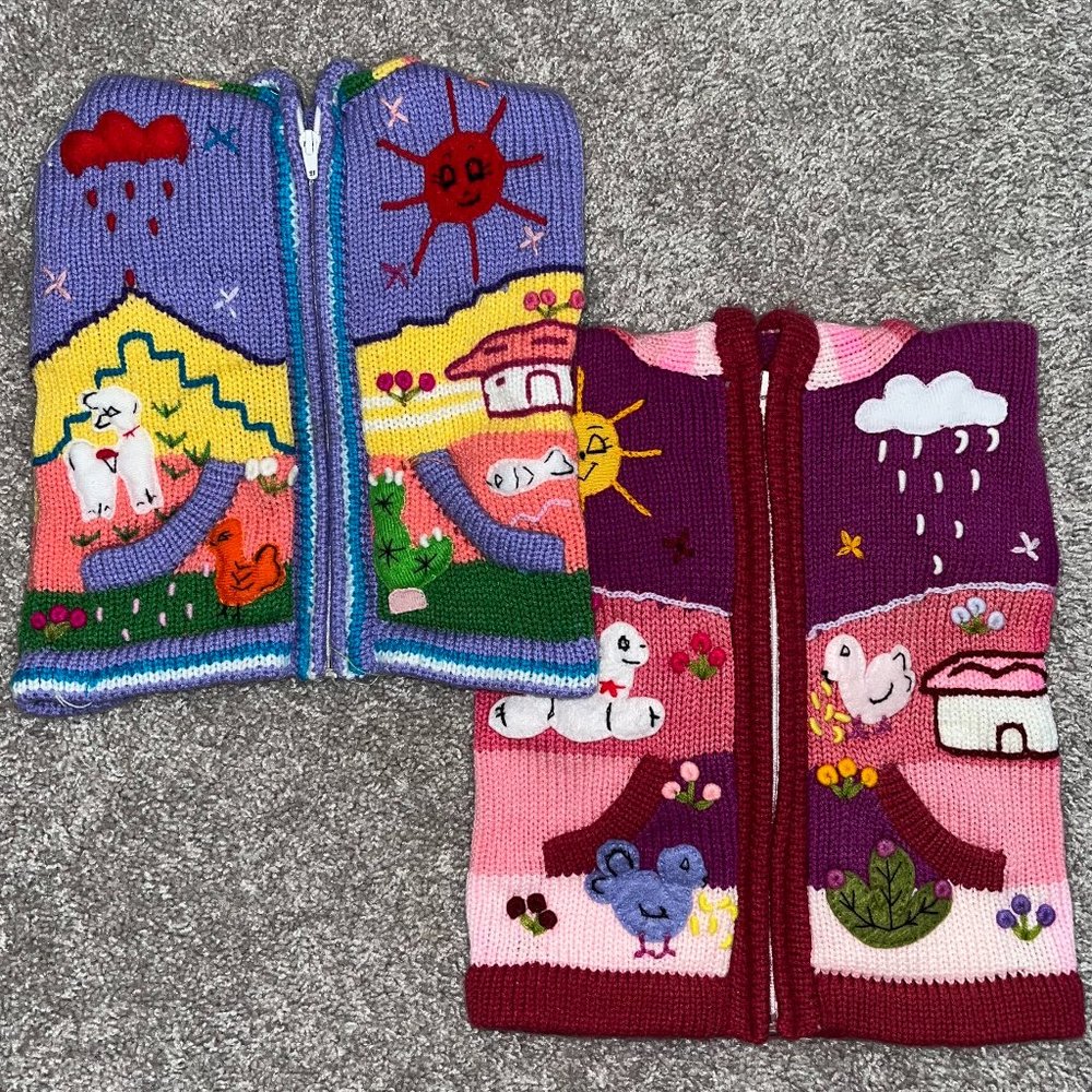 (Bundle) Early Y2K Hand knit children's jackets.